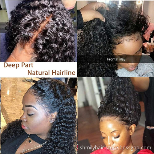 Shmily Wholesale 13x6 Transparent HD Lace Frontal Wig 150% 180% Density Deep Wave Brazilian Human Hair Wigs For Black Women
